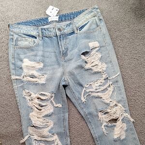Cello Ripped Light Blue Boyfriend Jeans